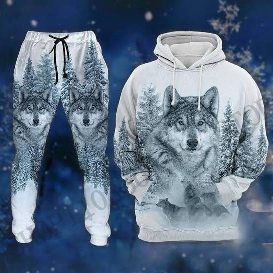 Two Piece Wolf Hoodie Pant Set - đánh giá và giá 3D Printing Custom