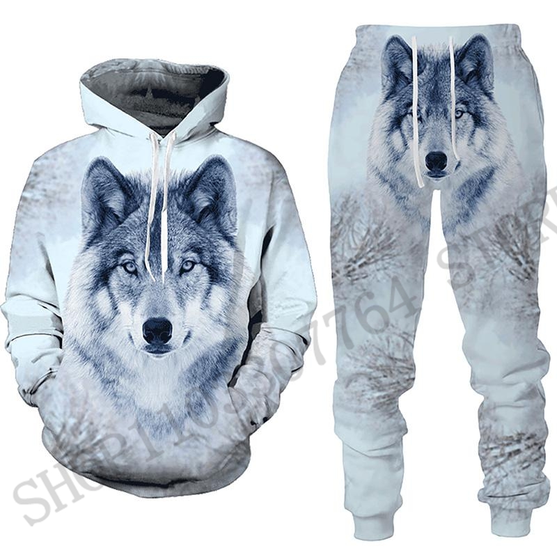 Two Piece Wolf Hoodie Pant Set - đánh giá và giá 3D Printing Custom