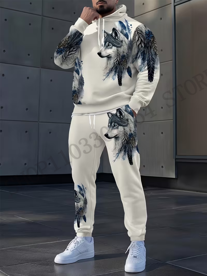 Two Piece Wolf Hoodie Pant Set - đánh giá và giá 3D Printing Custom